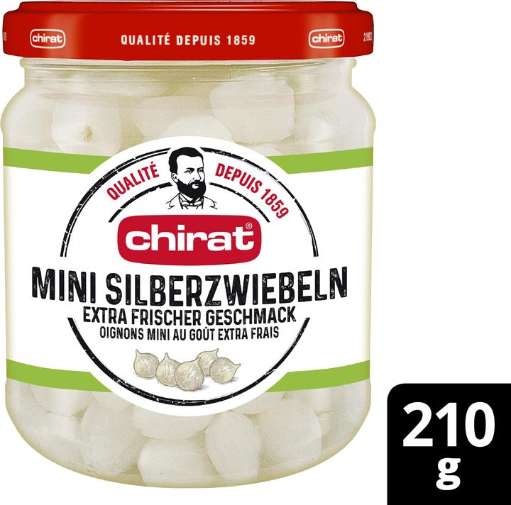 Actual product image Chirat Mini silver onions extra fresh, pickled vegetable onions ideal for raclette, fondue & apéro (350 g)