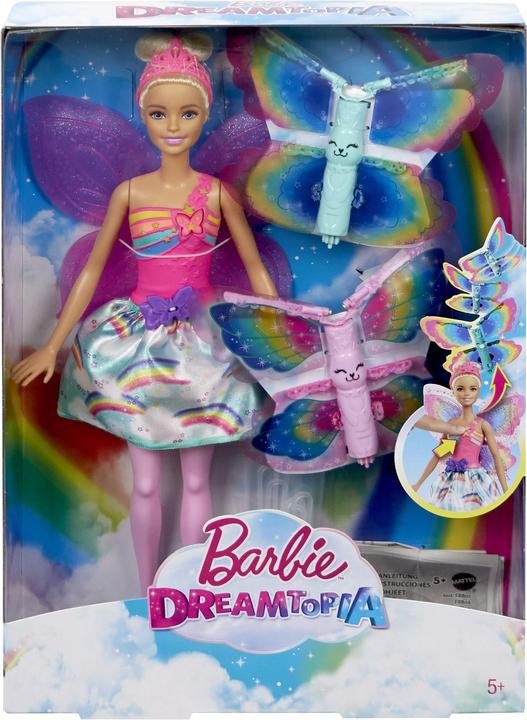 Image du produit Barbie Dreamtopia Royaume Arc-en-ciel Poupée magique fée des ailes (blonde)