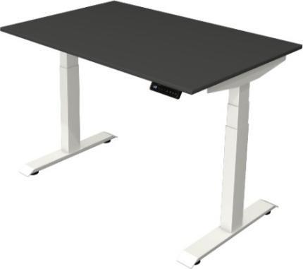 Image du produit Kerkmann Move 4 Bureau anthracite rectangulaire à hauteur réglable électriquement, piétement en T blanc