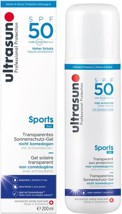 Ultrasun Gel pour le sport (Crème solaire, SPF 50, 200 ml, 231 g)