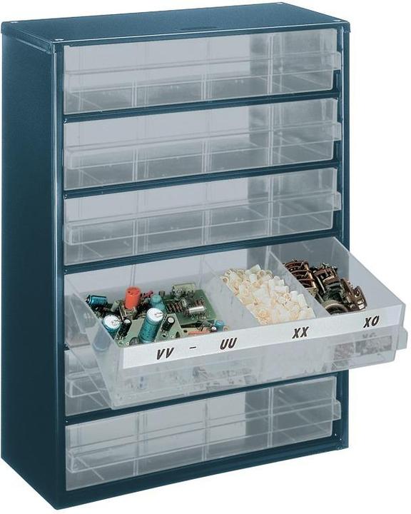 Actual product image Raaco Small parts magazine Steel magazine 906-03 W.306xD.150xH.417mm 6 drawers
