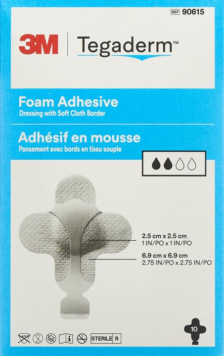 Produktbild 3M Tegaderm Foam HP Schaumkompresse Mini Kreuz adhesive 10 Stk