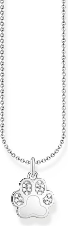 Thomas Sabo Necklace with paw pendant and white silver stones (925 silver, 38 - 45 cm)