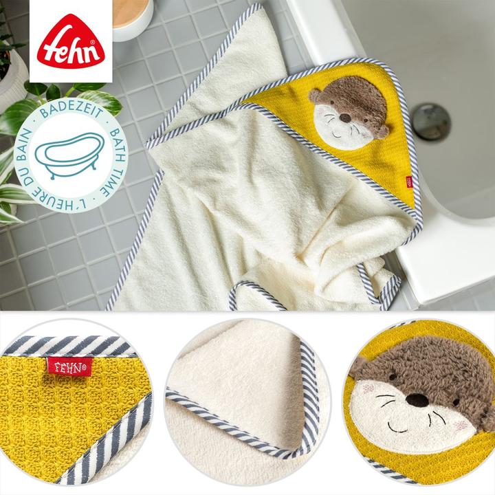 Actual product image Fehn Kapuzenbadetücher & Handtücher Kapuzenbadetuch 80 x 80 cm - Otter