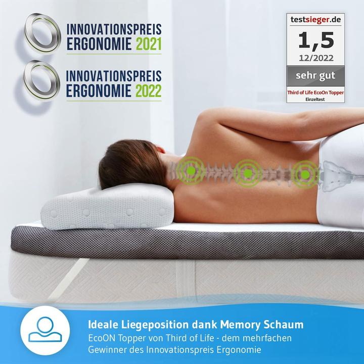 Immagine prodotto Third of Life Ergonomischer Memory Schaum Topper (90 x 200 cm)