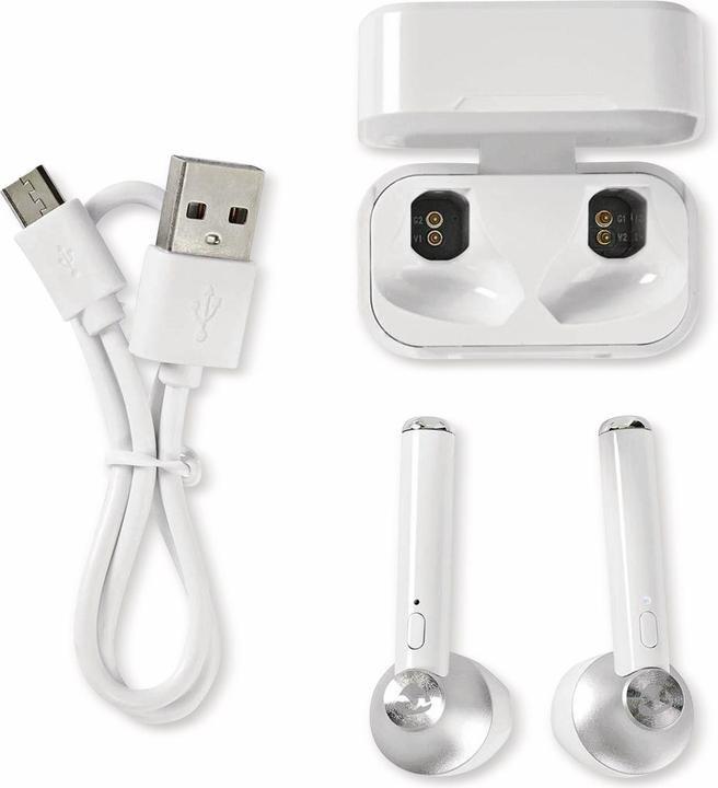 Immagine prodotto Nedis Cuffie Bluetooth, in-ear, 3h - bianco (3 h, Senza fili)