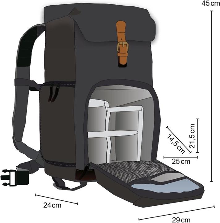 Produktbild mantona Luis junior Retro Fotorucksack (Fotorucksack, 30.69 l)