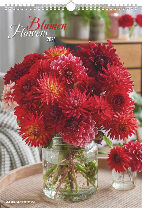 Actual product image Alpha Edition Blumen 2026 - Bildkalender A3 (29,7x42 cm) - Flowers - mit Feiertagen (DE/AT/CH) - Wandkalender - (Hardcover, German)