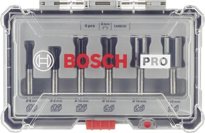 Produktbild Bosch Professional Zubehör 6-teiliges Nutfräser-Set, 8-mm-Schaft für Handfräsen