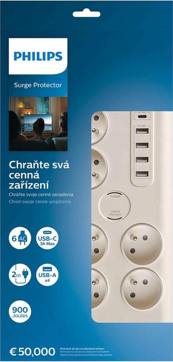 Produktbild Philips SPN7060WA/60 (6 x, USB, 2 m)