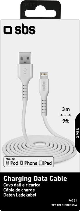 Immagine prodotto SBS Cavo USB 2.0 - Apple Lightning (3 m, USB 2.0)
