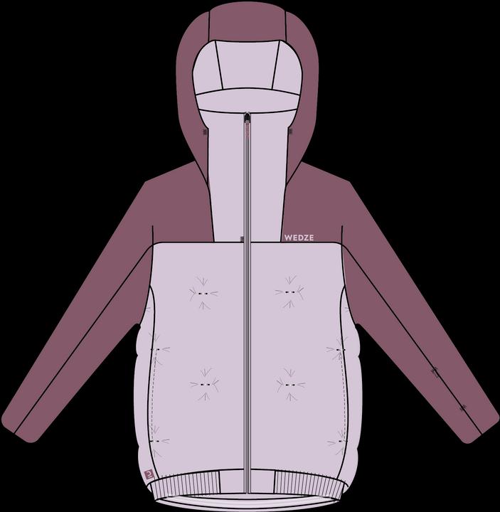 Image du produit Wedze Veste de ski enfants matelassée chaude imperméable - Piste 500 rose (128)