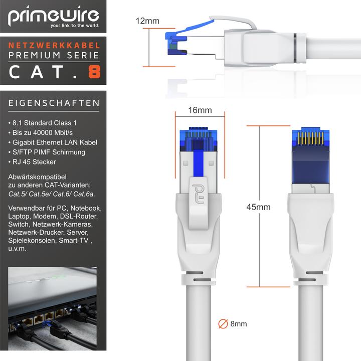 Actual product image Primewire Netzwerkkabel (S/FTP, CAT8.1, 2 m)
