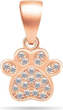 Brilio Silver - Charming bronze pendant with zircons Paw PT85R