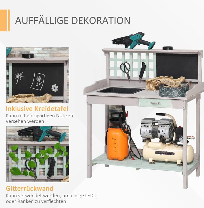 Actual product image Homcom Planting table with drawer and tray