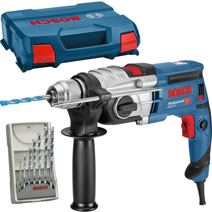 Produktbild Bosch Professional Schlagbohrmaschine GSB 20-2, mit 7-teiligem Steinbohrer-Set (Netzbetrieb)