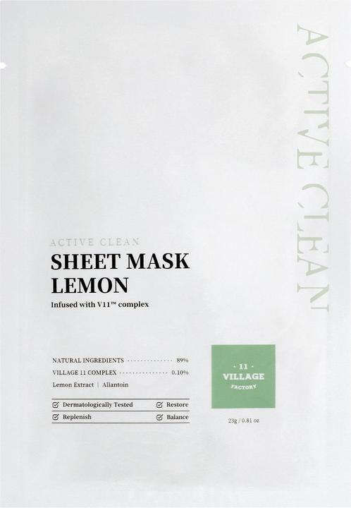 Actual product image Village 11 Factory Active clean sheet mask lemon