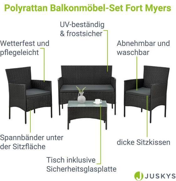 Actual product image Juskys Fort Myers polyrattan seating group