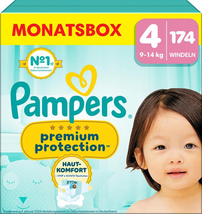 Pampers Premium Protection (Gr. 4, Monatsbox, 174 Stück)