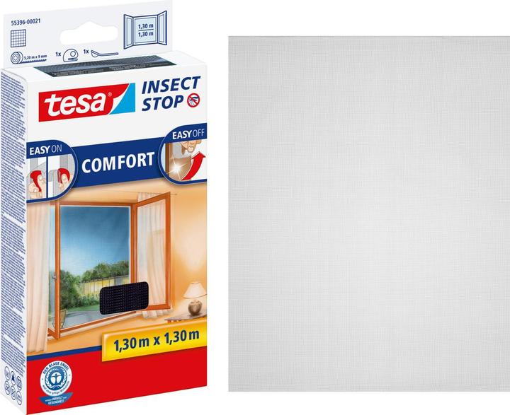 Actual product image tesa Insect screen COMFORT for windows, with Velcro tape, self-adhesive, without drilling (130 x 130 cm)