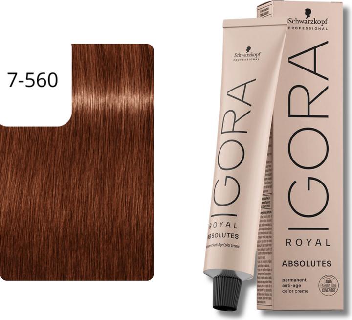 Immagine prodotto Schwarzkopf Professional Igora Royal Absolutes 7-560 Biondo medio oro cioccolato naturale (Biondo medio, Oro, Cioccolatino)