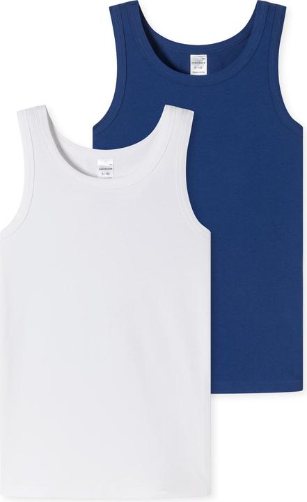 Actual product image Schiesser 2-pack Teens Boys 95/5 Organic Cotton vest / tank top (164)