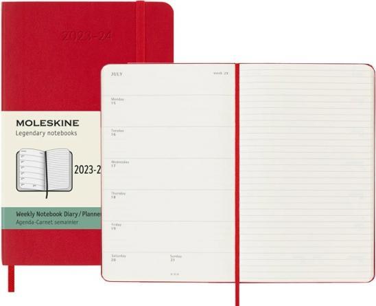 Image du produit Moleskine 18 mois Semaine Calendrier 2023/2024, Pocket/A6, 1 sem = 1 page, ligné à droite (A6, Anglais)
