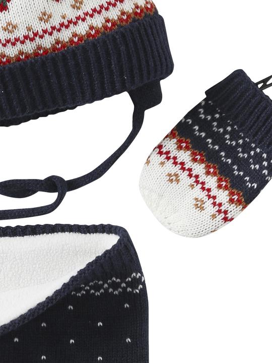 Produktbild Vertbaudet Jungen Baby Weihnachts-Geschenkset: Mütze, Fäustlinge & Rundschal