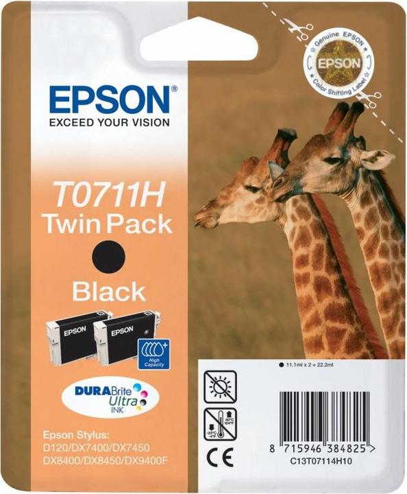Produktbild Epson T0711 Twin Pack - 2er-Pack - mit hoher Kapazität (BK)