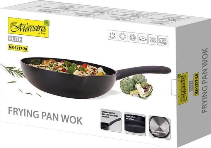 Actual product image Maestro Patelnia/Wok Marble 28cm MR-1217-28 (28 cm, Frying pan, Wok, Aluminium, Stainless steel)