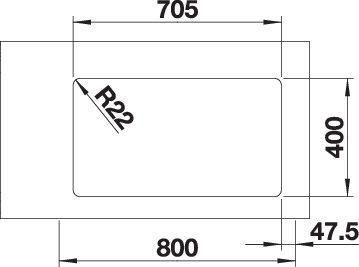 Actual product image Blanco Andano 340/340-U (Undermount sink, 44 cm, 74.50 cm)