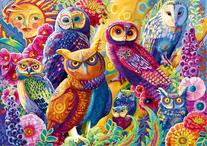 Actual product image Bluebird Puzzle 2000 Colourful Owls (2000 pieces)