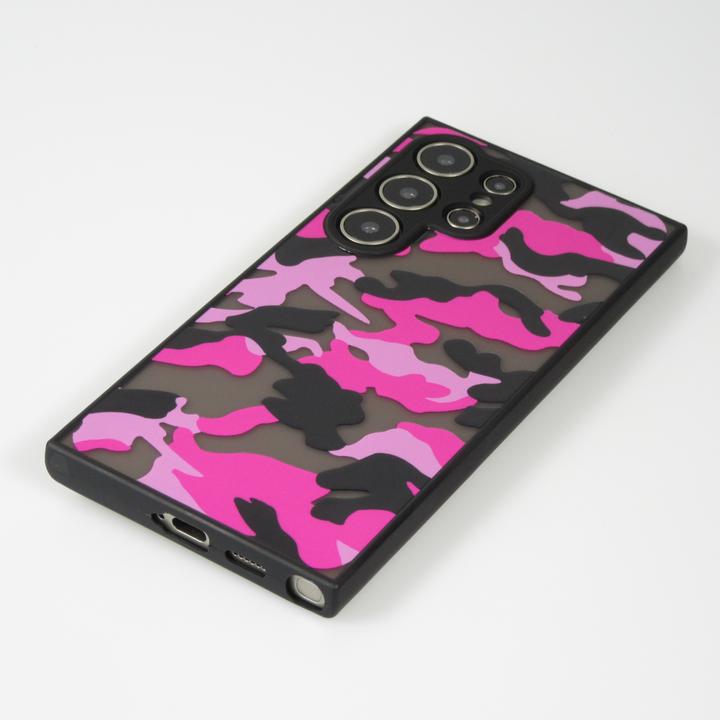 Produktbild PhoneLook Hülle Semi Transparent blurry Design Camouglage Violett (Samsung Galaxy S24 Ultra)
