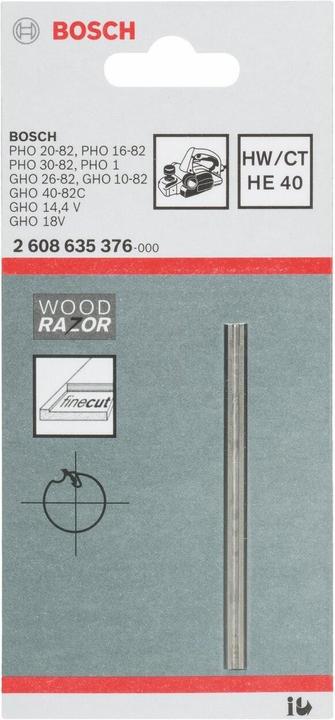 Actual product image Bosch Professional Zubehör Plane blade, 82 mm, sharp, straight, carbide, 40°, 1 pc.
