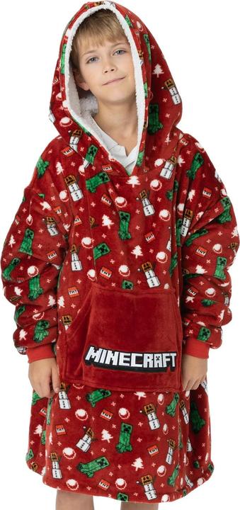 Minecraft ChildrensKids Oversized Christmas Hoodie Blanket (One Size)