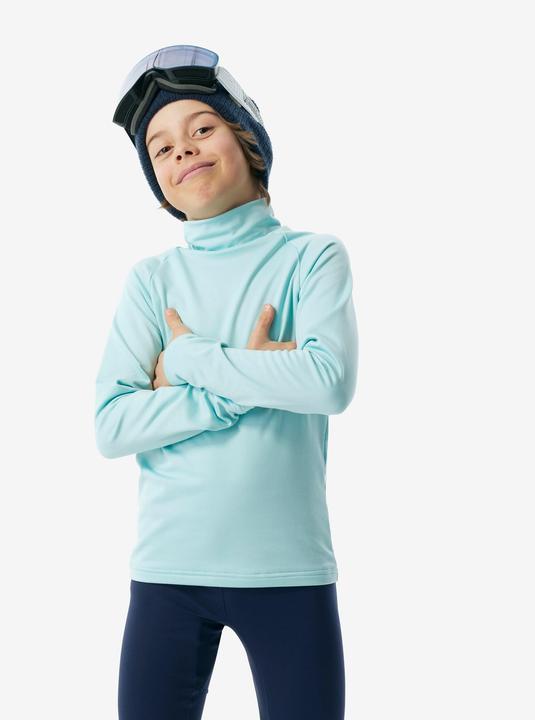Actual product image Wedze Ski underwear functional shirt children high collar - BL 500 turquoise (3, 4)