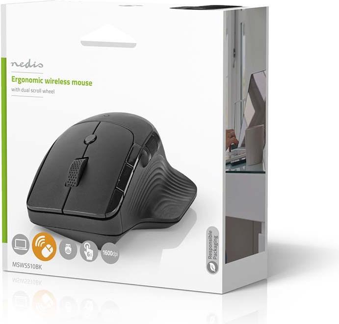 Actual product image Nedis Mouse | Wireless | 800 / 1200 / 1600 dpi | Adjustable DPI | Number of buttons: 6 | Right-handed (Wireless)