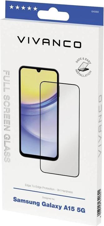 Produktbild Vivanco 2.5D FullScreen Displayschutzglas fuer Samsung Galaxy A15 5G (1 Stück, Samsung Galaxy A15 5G)