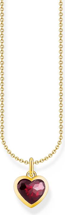 Produktbild Thomas Sabo Kette mit dunkelrotem Herz-Anhänger vergoldet (925er Silber, 38 - 45 cm)