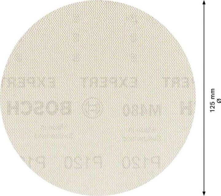 Actual product image Bosch Professional Zubehör Expert M480 sanding net for random orbital sander, 125 mm, G 120, 5 pieces (120)