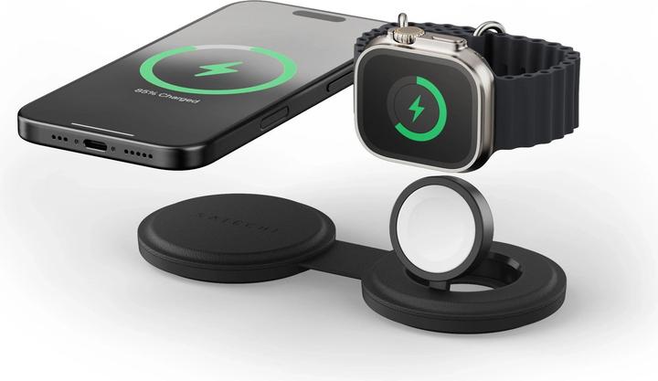 Image du produit Satechi OntheGo Chargeur sans fil 2 en 1 avec Qi2 (15 W)