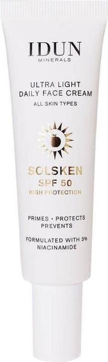 Image du produit IDUN Minerals Minerals Ultra Light Daily Face Cream Solsken SPF50 crème (Crème solaire visage, SPF 50, 30 ml)