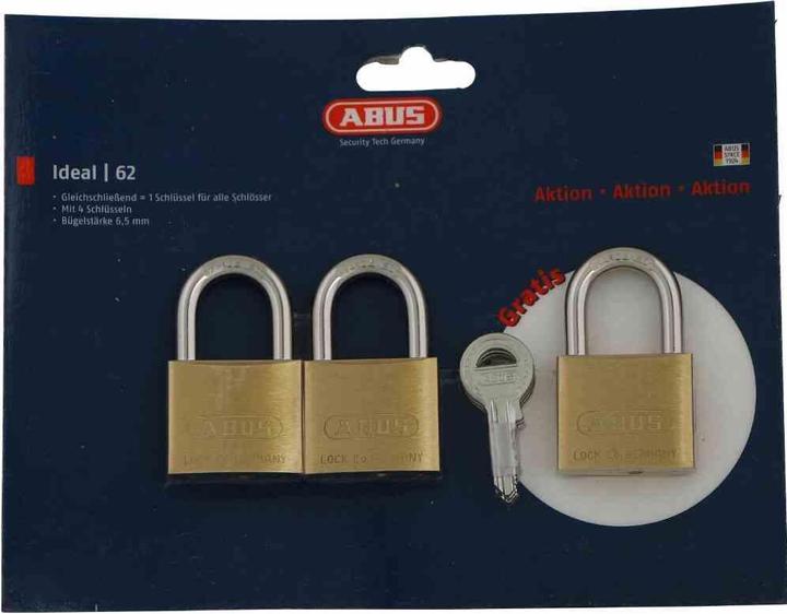 Actual product image Abus 26905 9 Padlock set number 2, 3 Series 62/40 Triples
