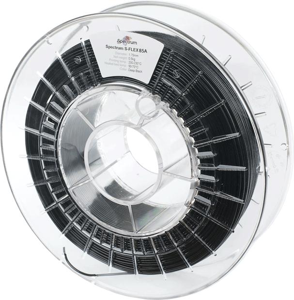 Image du produit Filament TPU S-Flex 85A noir 0.5kg 1.75mm (TPU, 1.75 mm, 500 g, Noir)