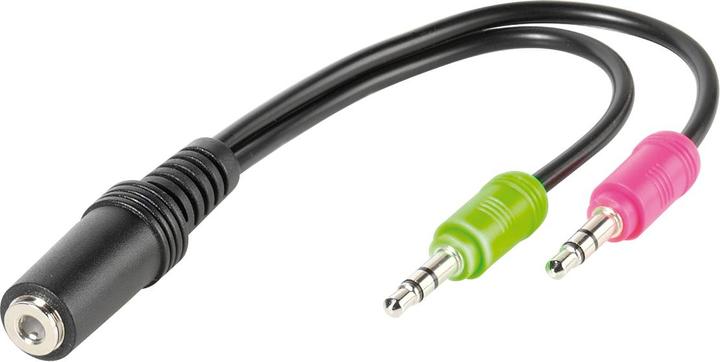 Produktbild Vivanco Kopfhoerer, Headset Adapter 4polig. 3,5mm Buchse <-> 2x 3,5mm Stecker stereo (Headset-Adapter)