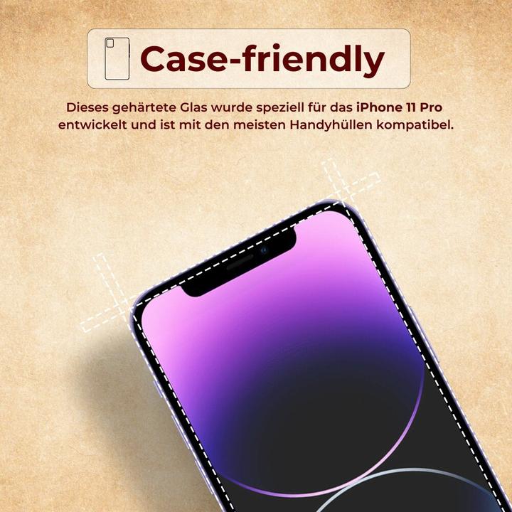 Actual product image Protectorking 4x real tempered 9H armoured glass 3D CLEAR (1 Piece, Apple iPhone 11 Pro)