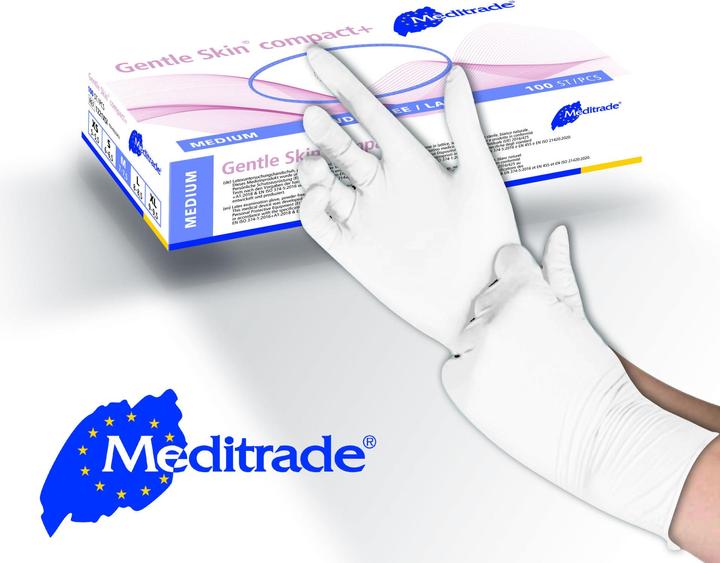 Actual product image Meditrade unisex disposable gloves Gentle Skin® compact+ white size L 100 pcs. (L)