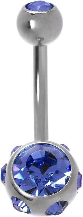 Actual product image Bijouteria Bellypiercing (Surgical steel 316L, Crystal)