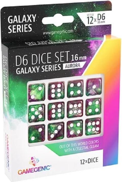 Gamegenic Set de 12 Dés D6 - Galaxy Series : Aurora