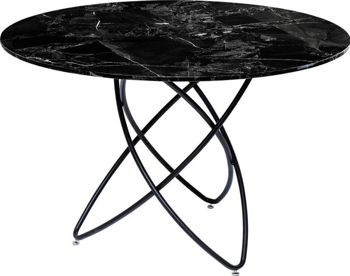 Produktbild Kare Design Tisch Molekular Schwarz Marble Glas Ø120cm